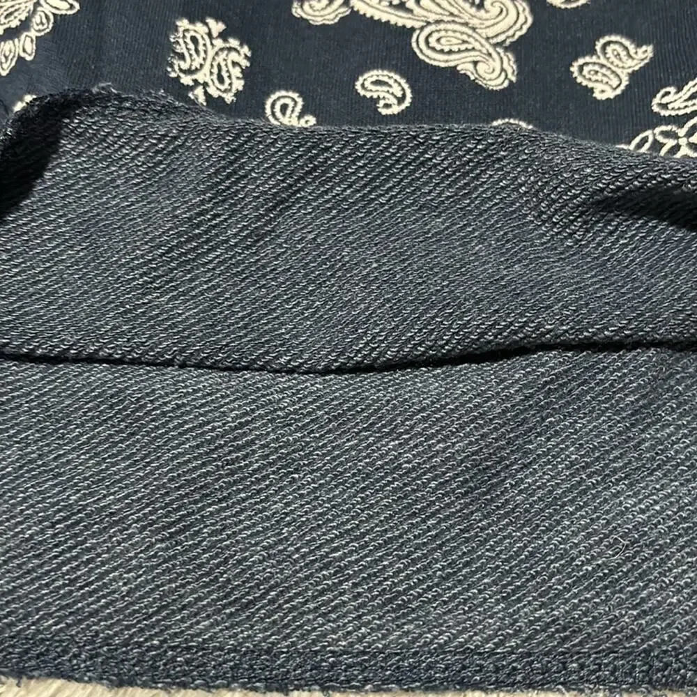 Ralph Lauren 4 navy blue white handkerchief print cropped dolman sleeve nwt